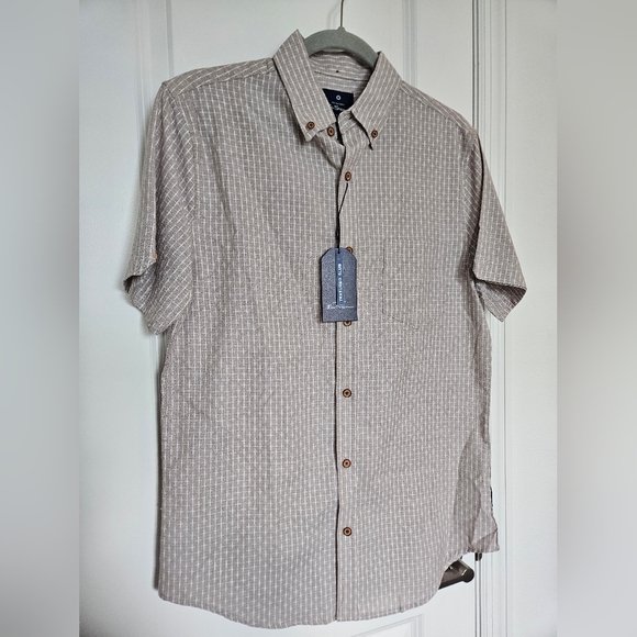 NWT Ben Sherman Mens Textured Slub Button Up Tee Size Small 100% Cotton - Picture 1 of 8